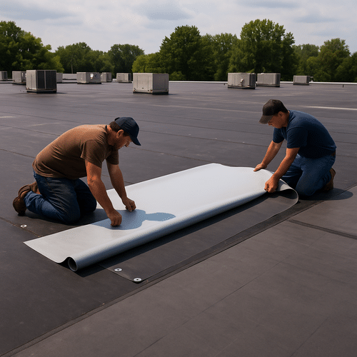 EPDM Membrane Rubber Roof Installation
